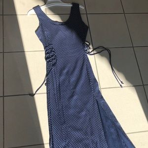 Vintage Blue Polka Dot maxi dress